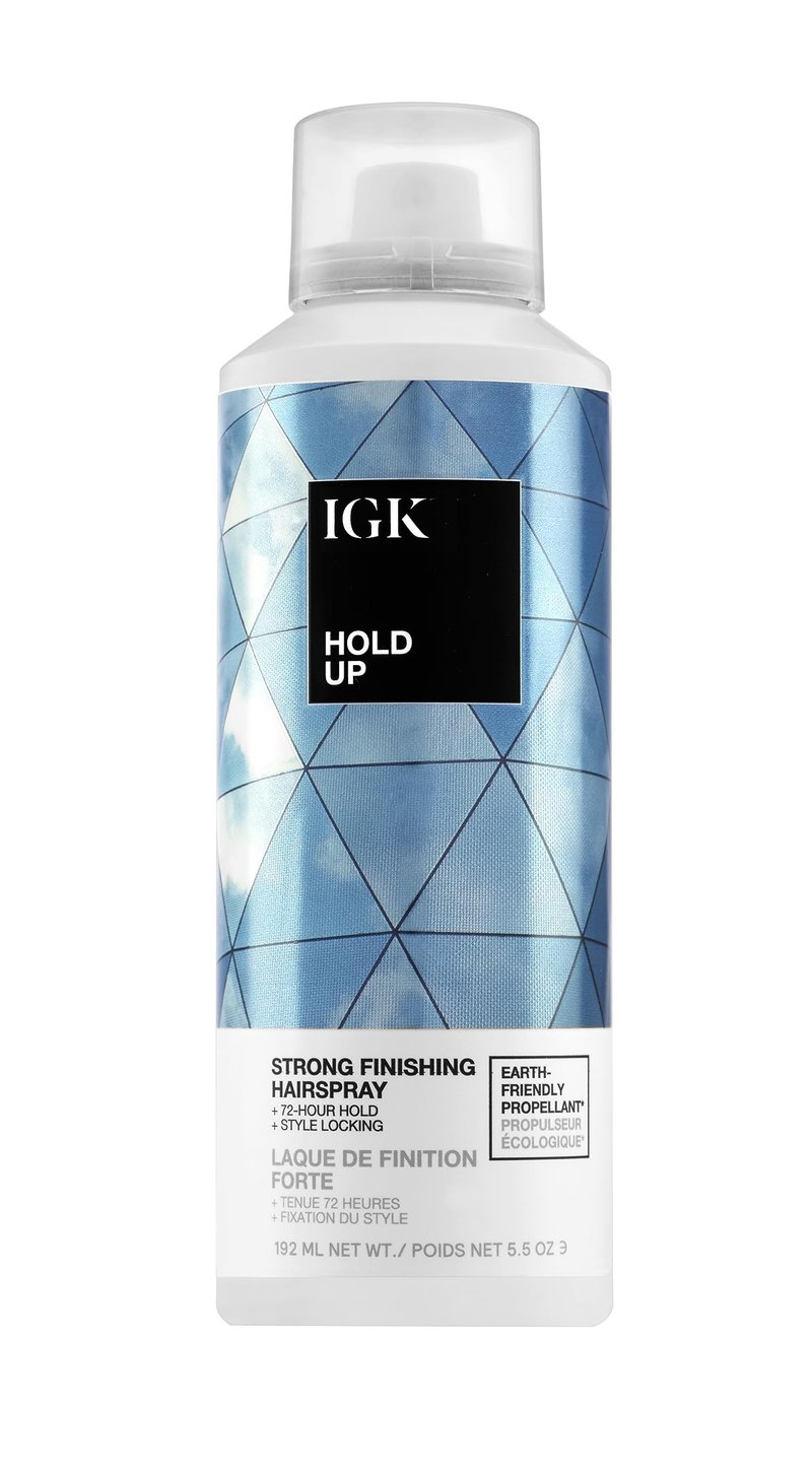 IGK HOLD UP Strong Hold Finishing Hairspray | Strong Hold + No Crunch + High Gloss | Vegan + Cruelty-Free | 5 Oz