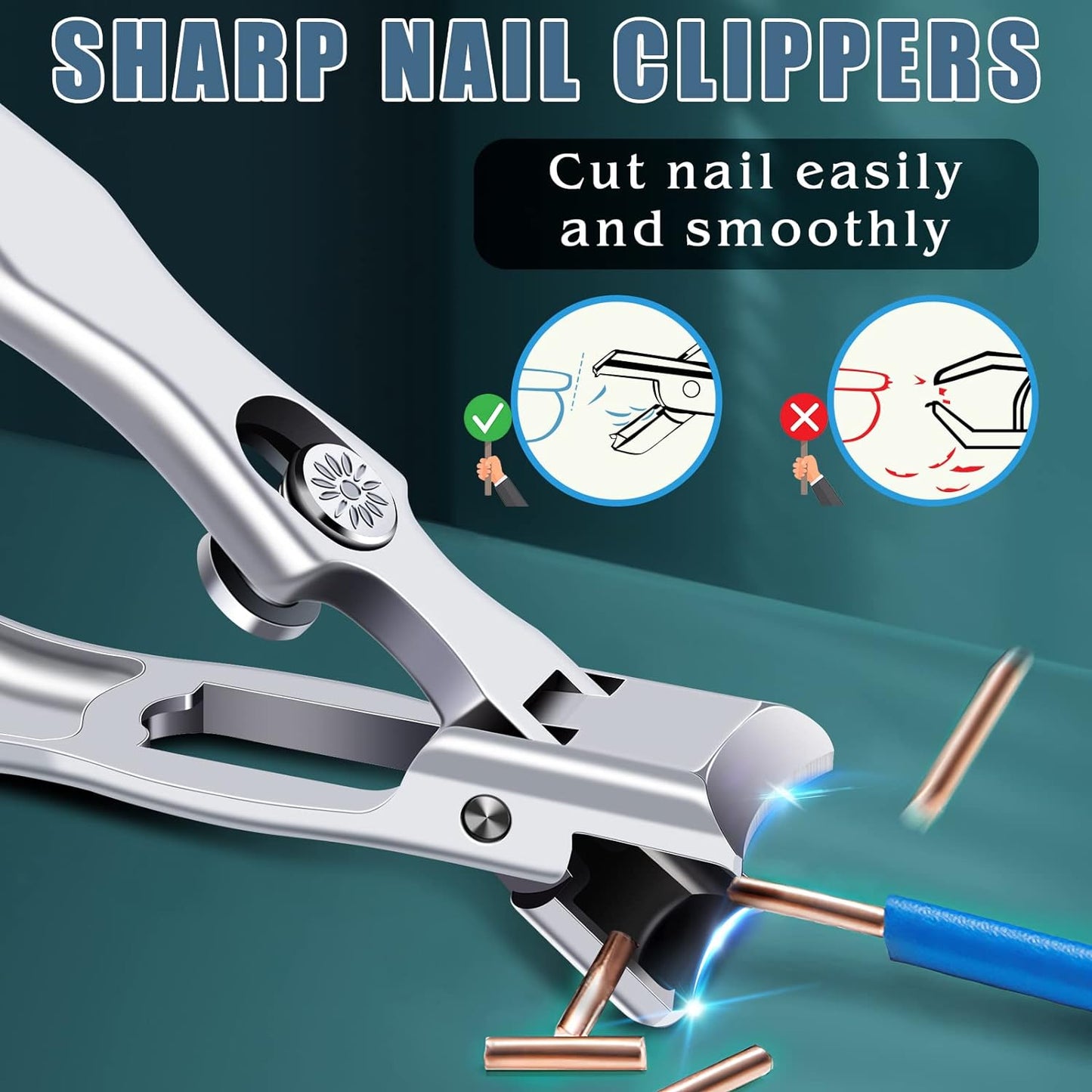 German Nail Clippers - Heavy Duty Toe & Fingernail Clippers for Thick Nails | Ultra Sharp Stainless Steel, Portable Design