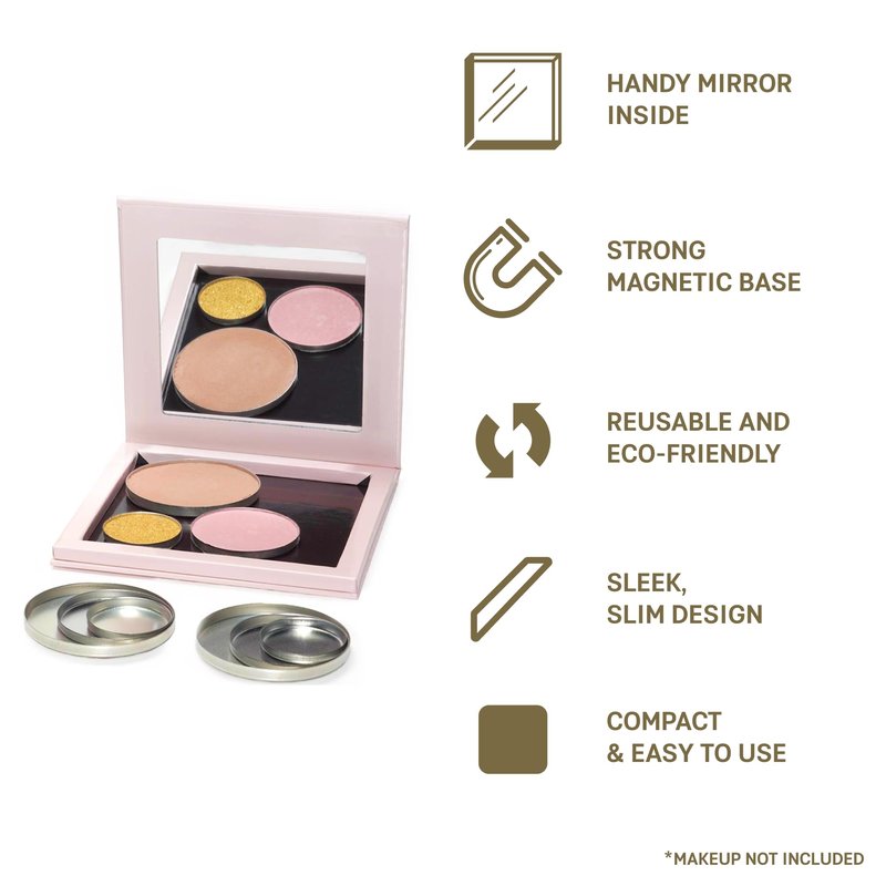 FIXY Makeup Repair Kit - Repressing tool for Eyeshadows, Blush & Highlighter or Depot | Organize Makeup Round Pans in Makeup Palette with Mirror | Makeup Artist Must Haves