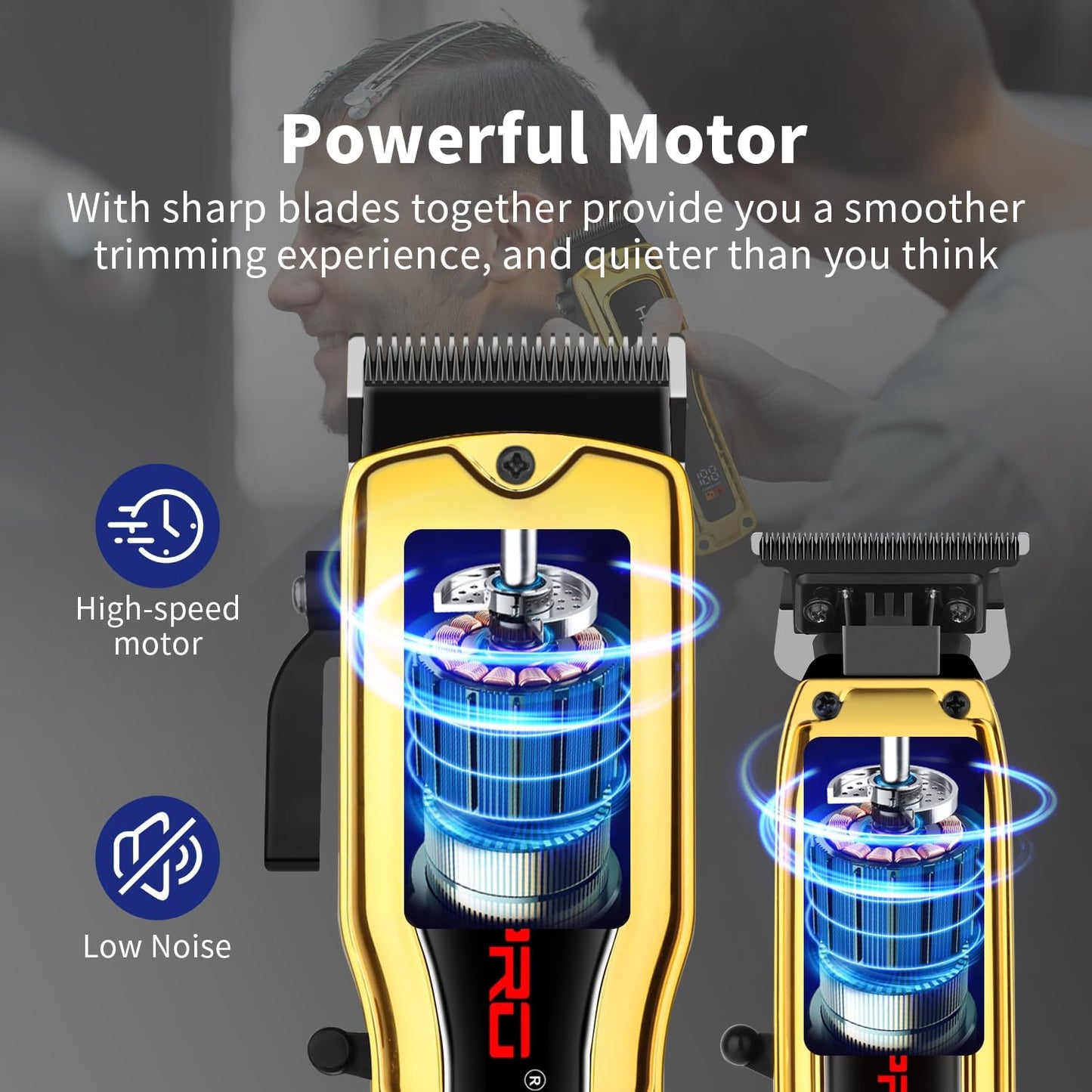 Professional Hair Clipper Set for Men - Cordless Barber Clipper & Trimmer Kit | USB Rechargeable Electric Hair Cutting Tools