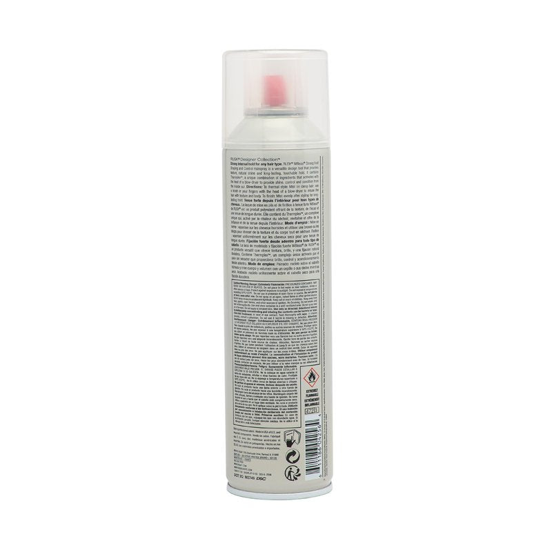 RUSK Designer Collection W8less Strong Hold Shaping and Control Hairspray, Provides Natural, Long-Lasting, Texture and Maximum Shine, 10 oz