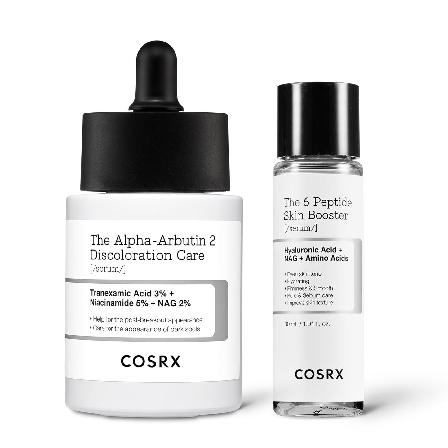 COSRX Spotless Glow Duo - 2% Alpha Arbutin Discoloration Care Serum & Mini Peptide Booster | 1.7 fl. oz + 1 fl. oz