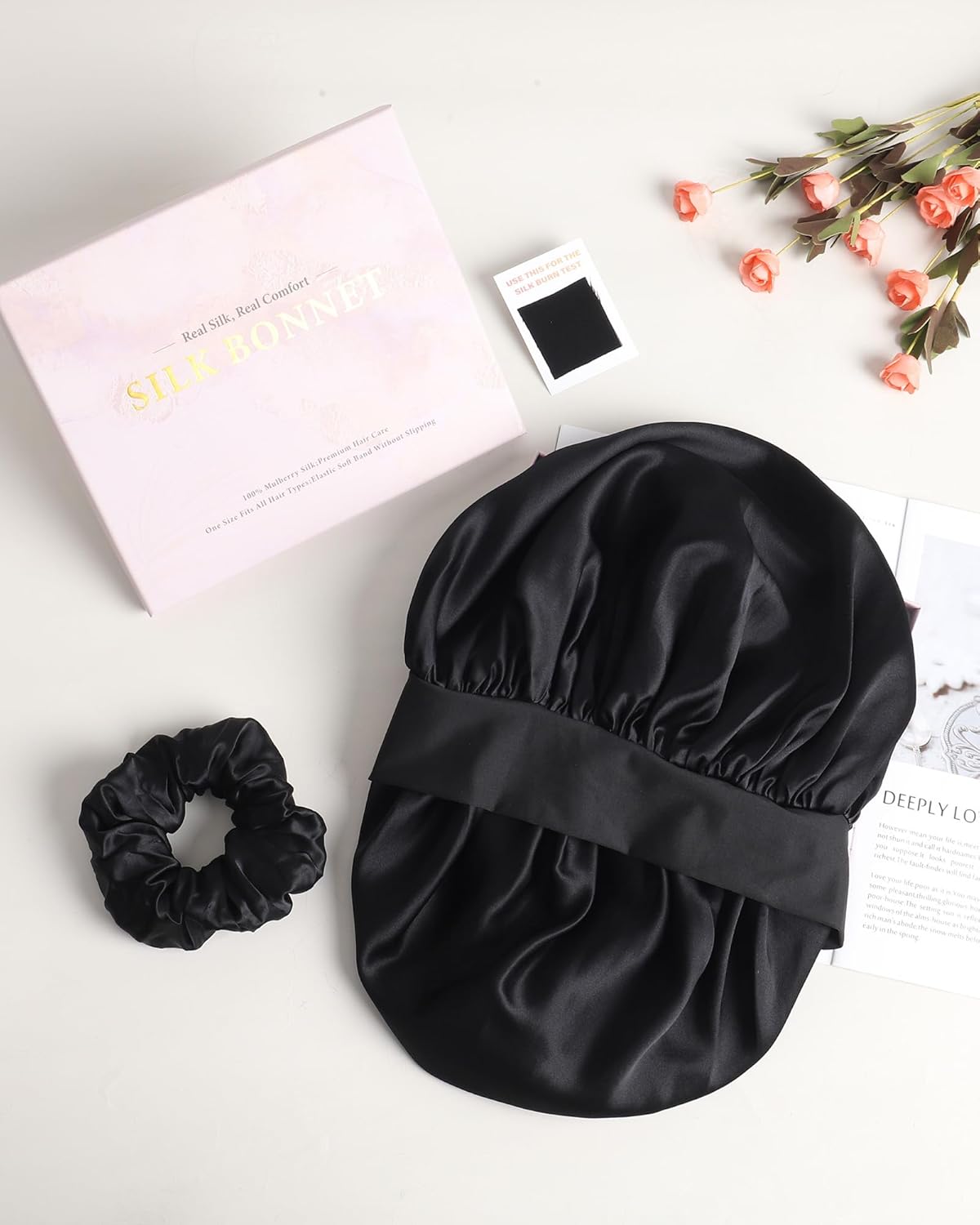 Mulberry Silk Sleep Bonnet for Women - Double Layer Reversible Hair Wrap | Curly Hair Protection