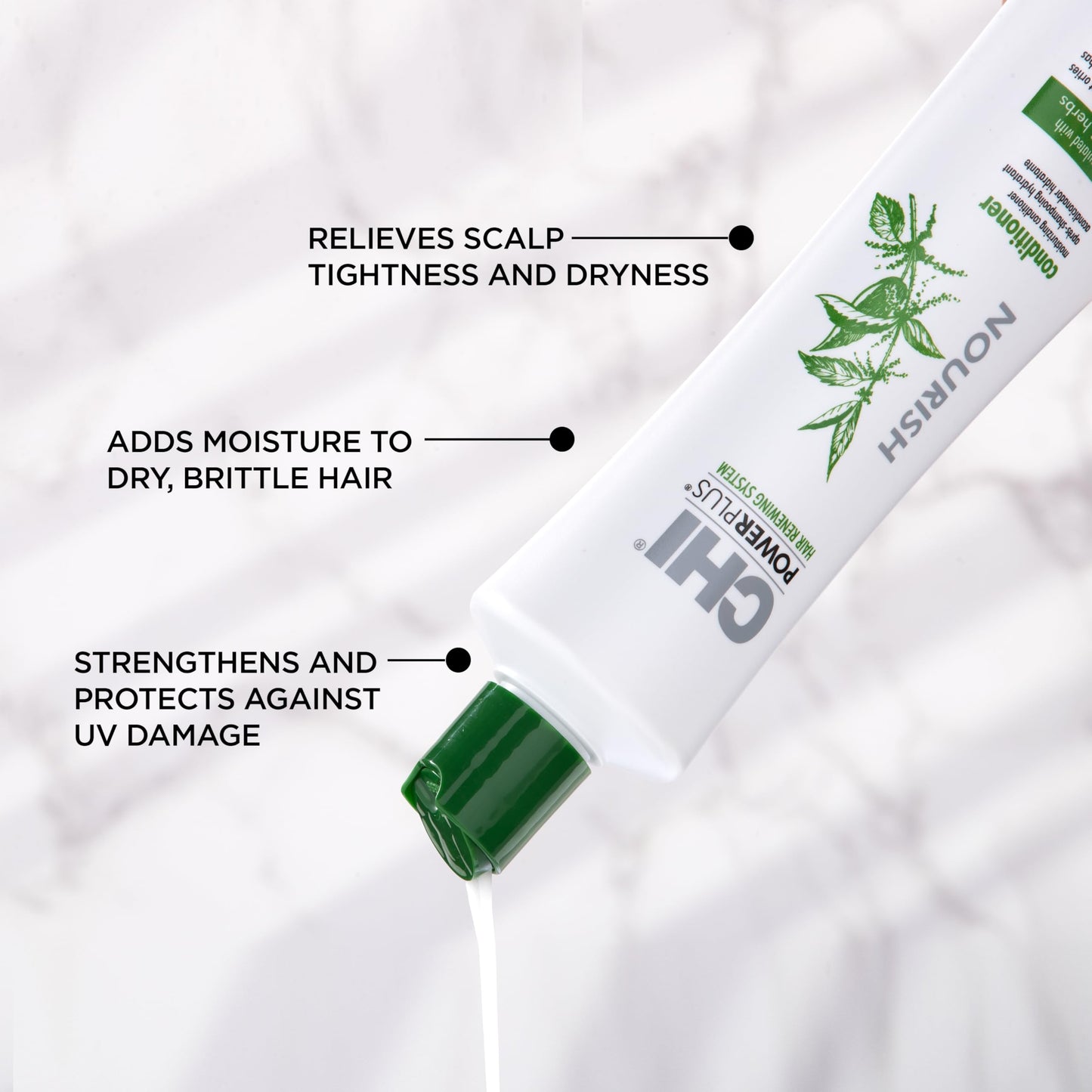 CHI PowerPlus Nourishing Conditioner, Hair Renewal System For A Healthy Scalp, Relieves Tightness & Dryness, Strengthens & Protects Against UV, 12 Oz
