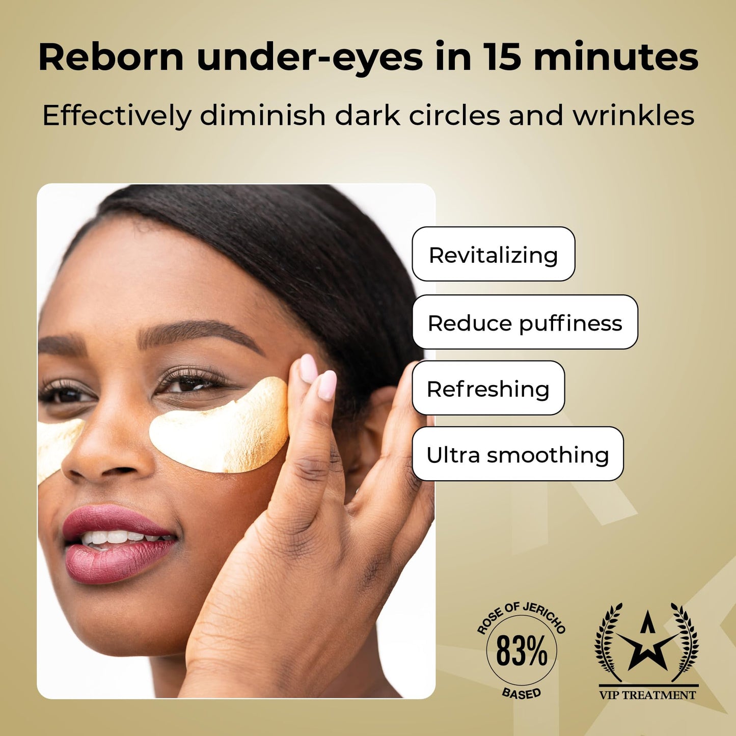 STARSKIN The Gold Mask Eye - Luxury Gold Foil-Topped Cellulose Eye Mask - Serum Concentrated with 83% Rose of Jericho - Smooths Puffy Eyes and Wrinkles