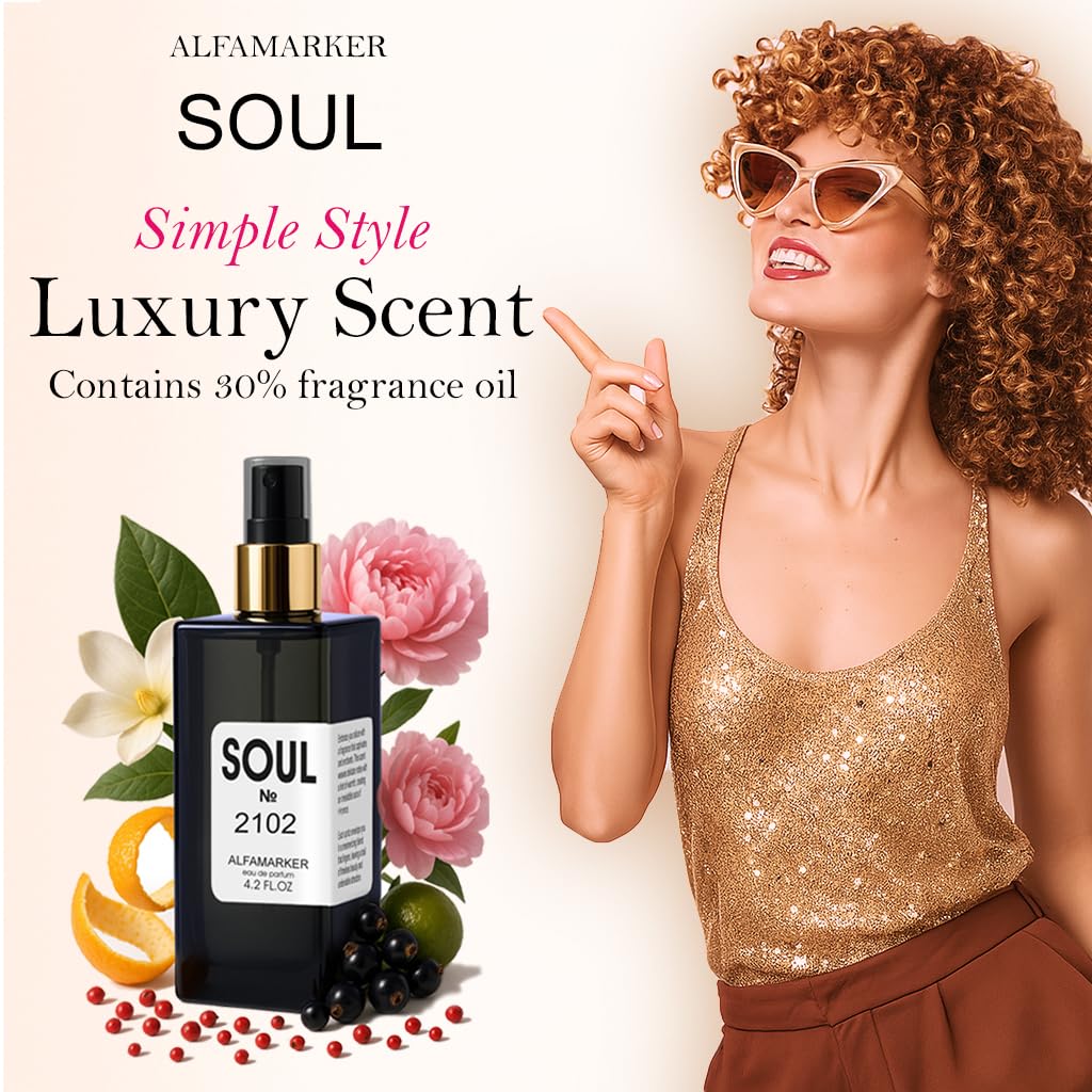 ALFAMARKER SOUL №3501 Love and don't worry – Perfume for Women | Long Lasting Eau de Parfum Spray 4.0 Fl Oz / 120ml | Boutique-Inspired Oriental Sweet Women’s Fragrance (4 Fl Oz, Liquid Cherry)