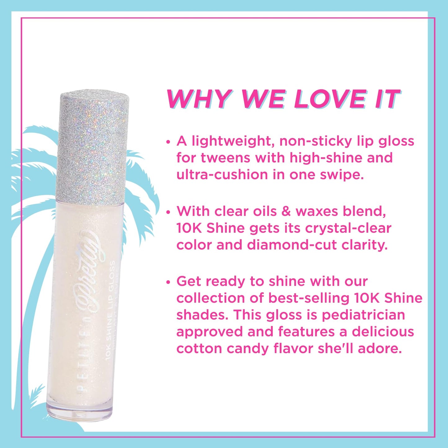 Petite 'N Pretty 10k Shine Lip Gloss Trio Set - Makeup for Kids, Tweens, Teens - High Shine, Lightweight, Made in the USA (Shell Shocked, Diamond Heist, Glow Down)