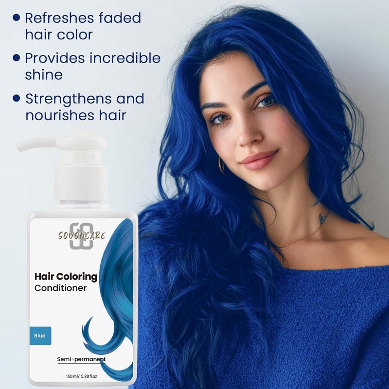 SOVONCARE Blue Hair Color Depositing Conditioner Mask - Nourishing Formula | 5.28 oz, Cruelty-Free