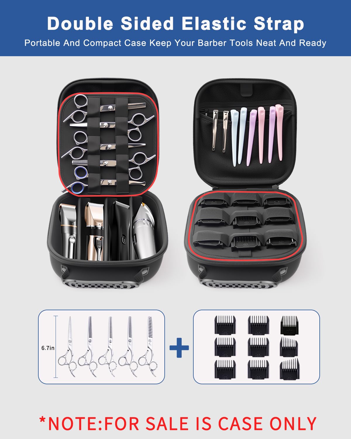 Krypthos Hard Travel Case for Hair Clippers & Hair Cutting Barber Supplies, Portable Clipper Storage Holder Organizer, Trimmer Storage Case for Barbers Supplies, Hair Cutting Razor Guard Grooming Kits