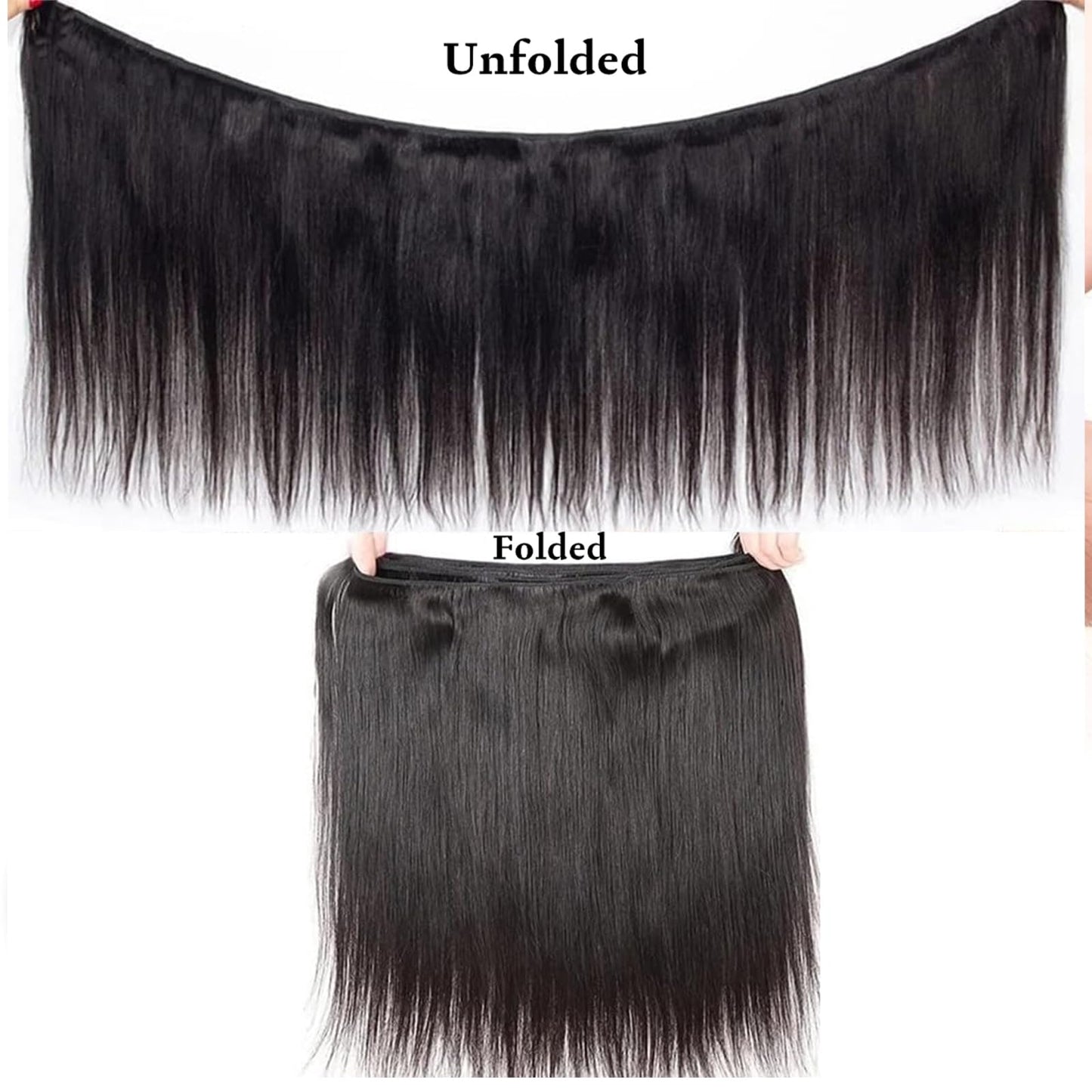 Straight Bundles Human Hair 12 14 16 Inch 100% Unprocessed Brazilian Virgin Hair 3 Bundles Human Hair Trippy Hair Bundle Extension for Black Women Natural Color