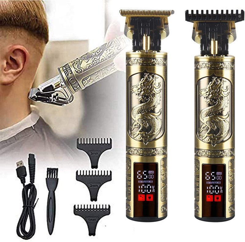 Professional Hair Clippers - Cordless Zero Gapped Trimmer for Men | Rechargeable with LED Display