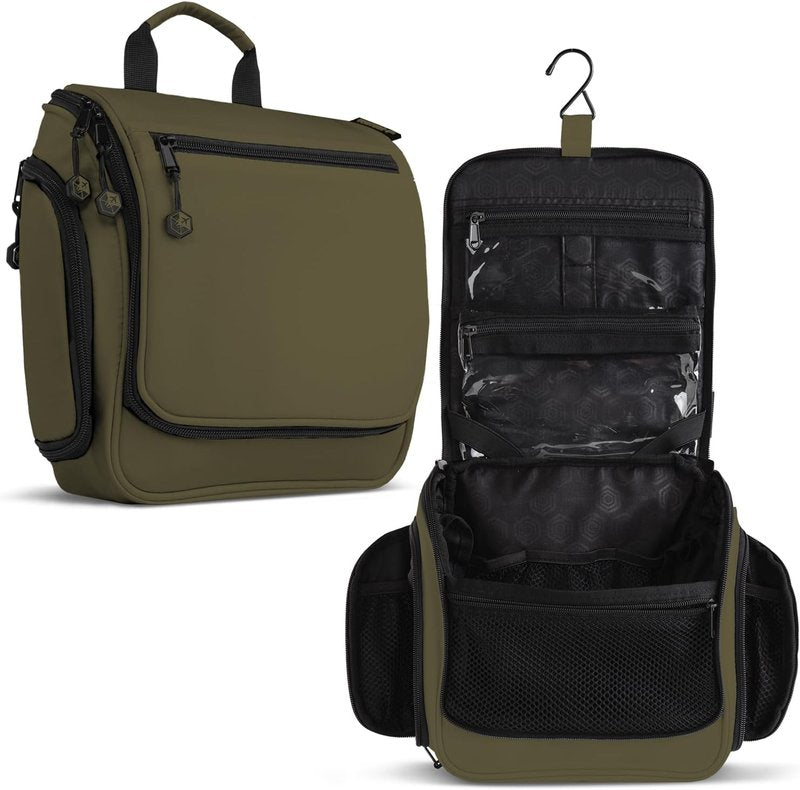 Travel Toiletry Bag & Quick Dry Towel Set - Perfect for Camping, Hiking, Business Trips | Large Size Towel