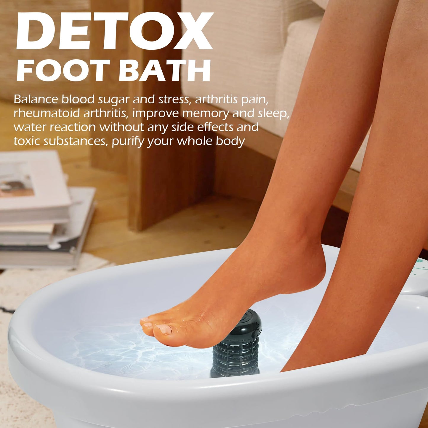 Eyes.sys Portable Ionic Detox Foot Spa Machine, Ionic Detox Foot Spa Chi Cleanse, Mini Ionic Detox Foot Bath Machine with 5 Liners for Home Spa (Tub not Include)