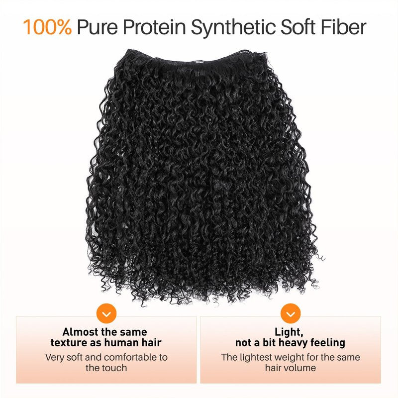 Ms Taj Burmese Curly Hair Bundles 16 18 20 Inch Water Wave with Spiral End Raw Burmese Curly Bundles for Women Protein Synthetic Hair Boast A Human Hair Like Touch for Quick Weave