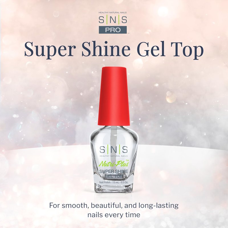 SNS Gel Top Coat Nail Polish for Nail Dip Powder, Gel Top - Long-Lasting & Fast-Drying Nail Strengthener Top Coat for Quality Colors & Brilliant Shine - Low-Odor & No UV Lamp Required, 0.5 Fl Oz