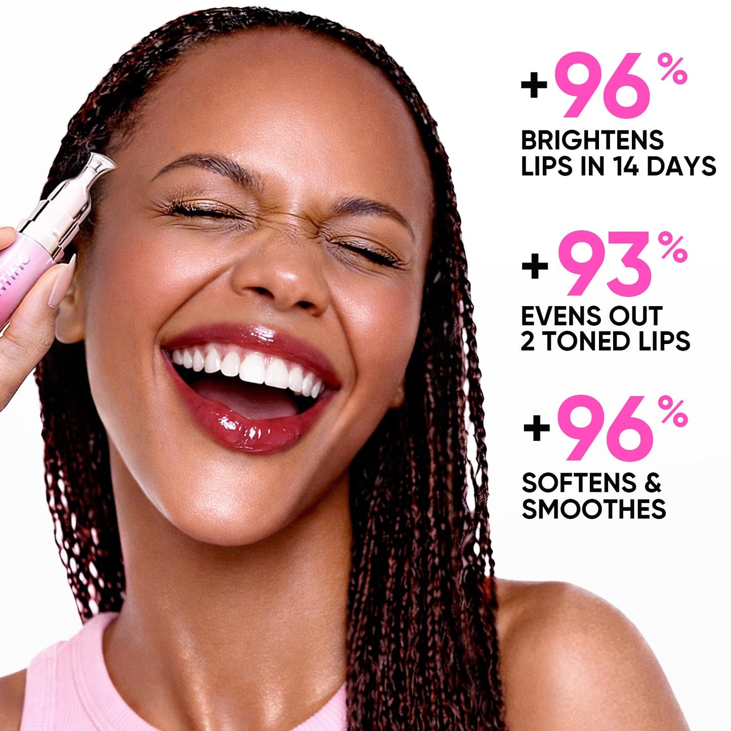 SKINTIFIC Peptide Brightening Lip Serum, Hydrating & Plumping Tinted Lip Gloss, Moisturizing Lip Balm with Polypeptides & Squalane for Glossy Sheer, Smooth Lips(06 Cherry Red)