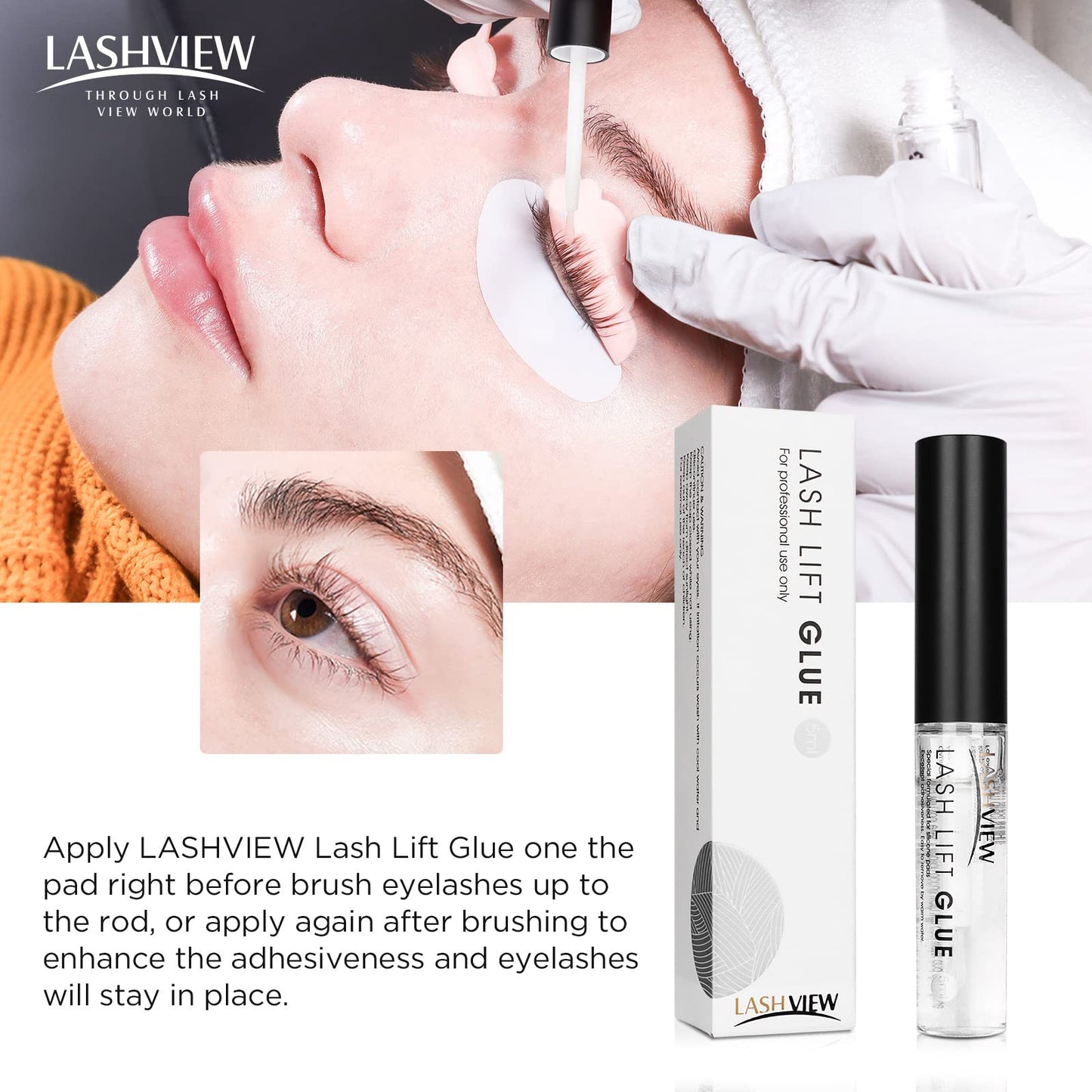 LASHVIEW Lash Lift Glue, Eyelash Perm Glue,Lash Lift Adhesive,Eyelash Lift,Lash Perm Adhesive,No Irritation and Odorless,5ML.