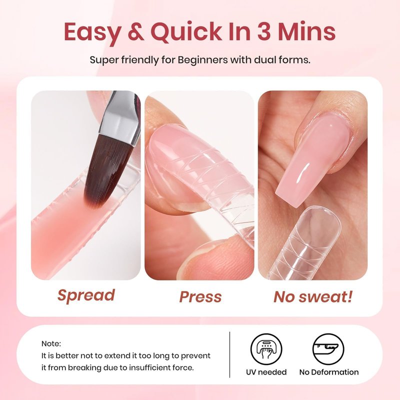 Beetles Poly Extension Gel Nail Kit 6 Colors Poly Nail Gel With Mini Nail Lamp Pink Nude Purple Poly Nail Gel Starter Kit for Beginner Nail Thickening Solutions DIY Home Salon Gift for Women Girls