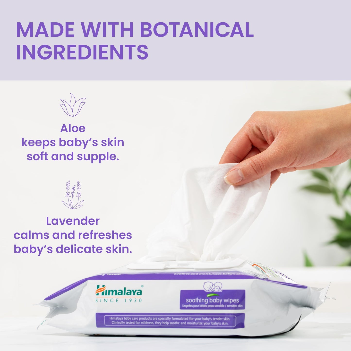 Himalaya Soothing Baby Calming Wipes for Soft, Clean, and Sensitive Skin, 72 wipes, 6 pack (432 Count)