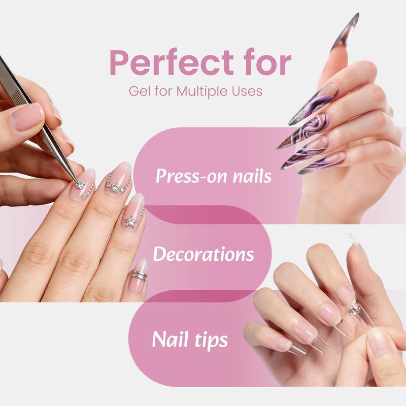 Super Strong Nail Glue for Press On Nails,Upgraded Formula with SGS Certification,Vegan,5S Instant Dry,Up to 30 Days Hold,False Nail Glue,Brush Applicator,8ml,1 pcs