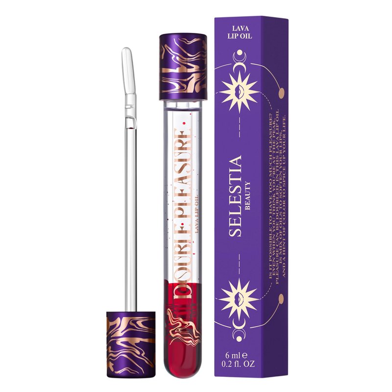SELESTIA BEAUTY Hydrating Lip Oil – Double Pleasure – Moisturizing & Softening Lip Glow Oil with Silicone Applicator, 0.14 oz (Adrenaline Shot)