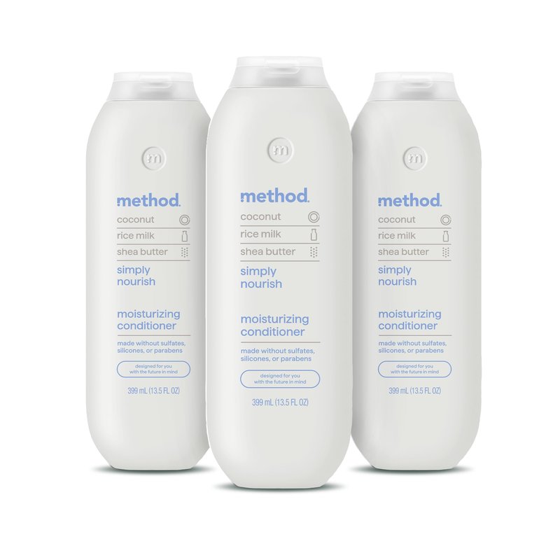 Method Moisturizing Conditioner, Simply Nourish - Revitalizes Dry Hair, Safe for Color-Treated Hair - Sulfate Free and Cruelty Free - 13.5 oz, Pack of 3
