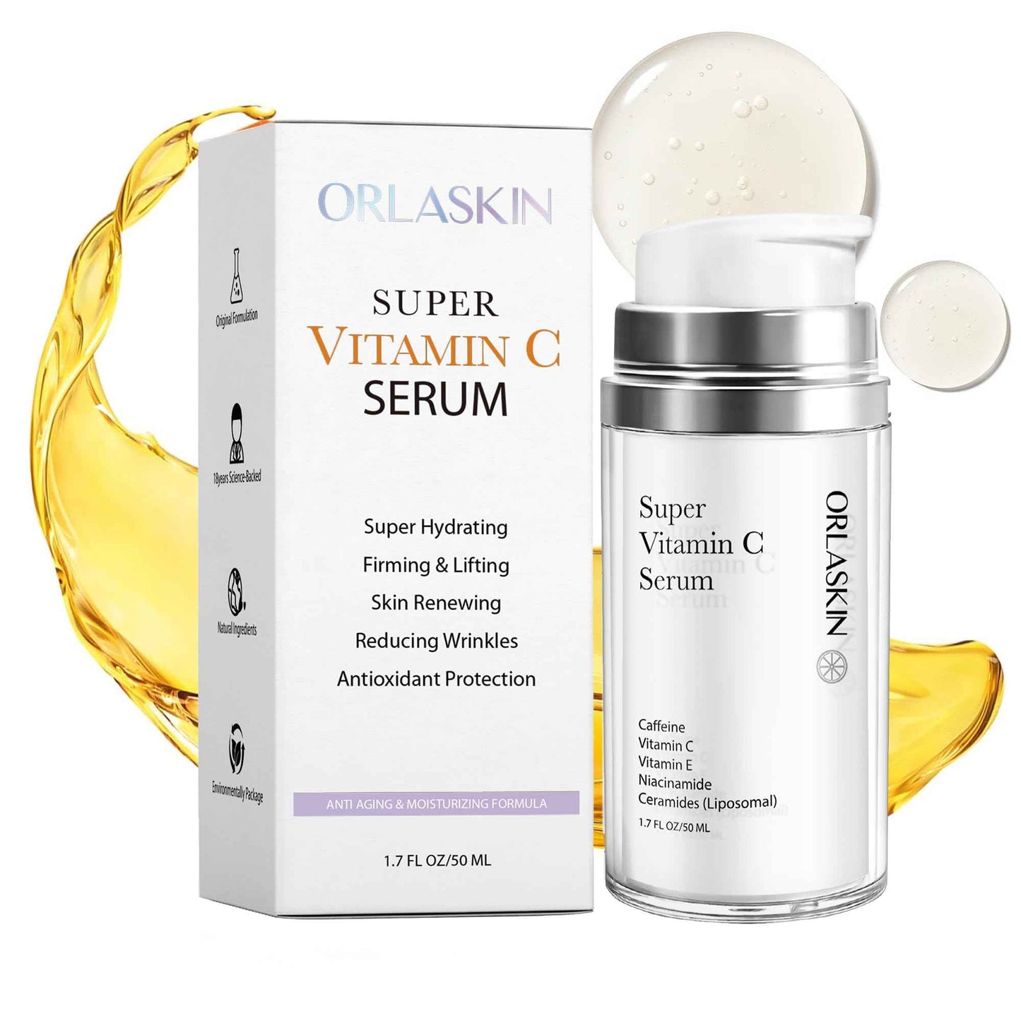 Super Vitamin C Serum For Women Over 70,Vitamin C Face Serum For Women Anti Aging Dark Spot Remover For Face Skin Care, Targets Age Spots, Wrinkles, Brightening, Pore Minimizer, Hydration 1.7fl Oz