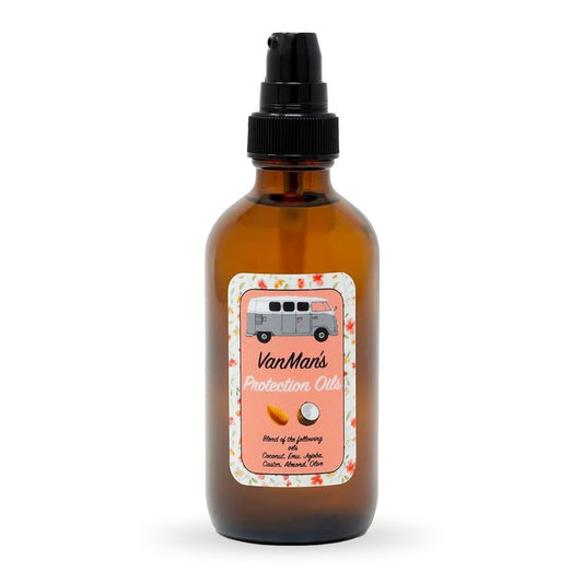 Vanman - Protection Oil Hair Serum - Infused with Castor, Jojoba, Almond, Olive, Emu, Coconut Oil - Fragrance-Free Growth Serum - For Dry and Frizzy Hair - 4 Ounce