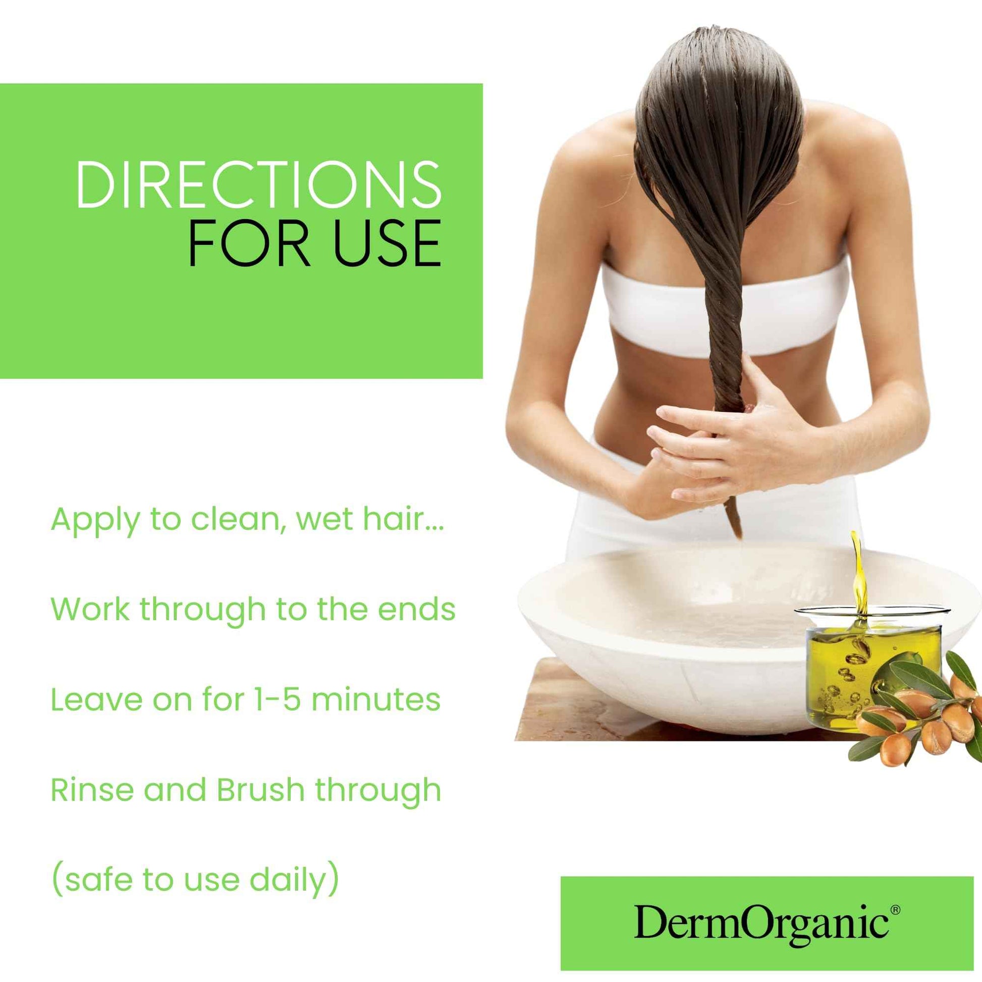 DermOrganic Hair Repair Masque - 70% Organic - Deep Conditioning Reconstructor Naturally Rebuilds Damaged Hair, 8 oz