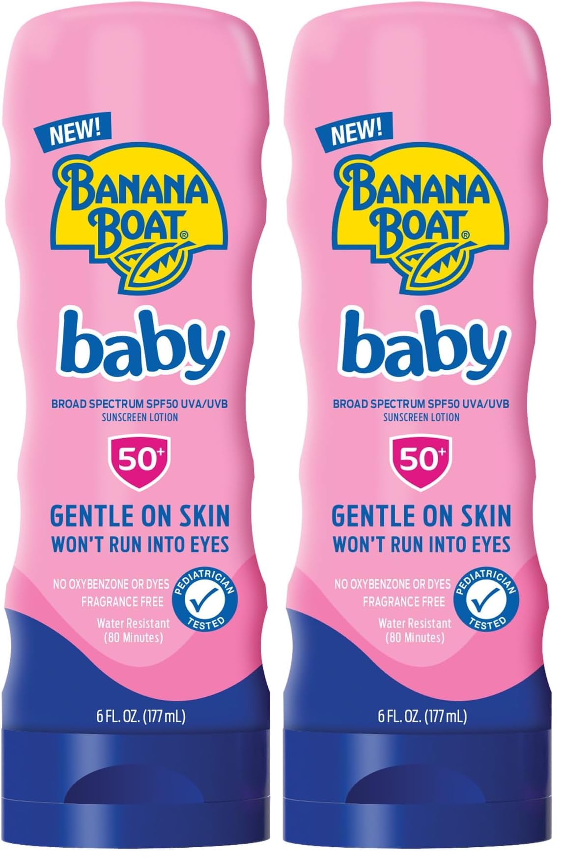 Banana Boat Baby Sunscreen SPF 50, 6oz | SPF 50 Sunscreen for Babies and Toddlers, Beach Essentials, Baby Sunblock, 6oz (Pack of 2)