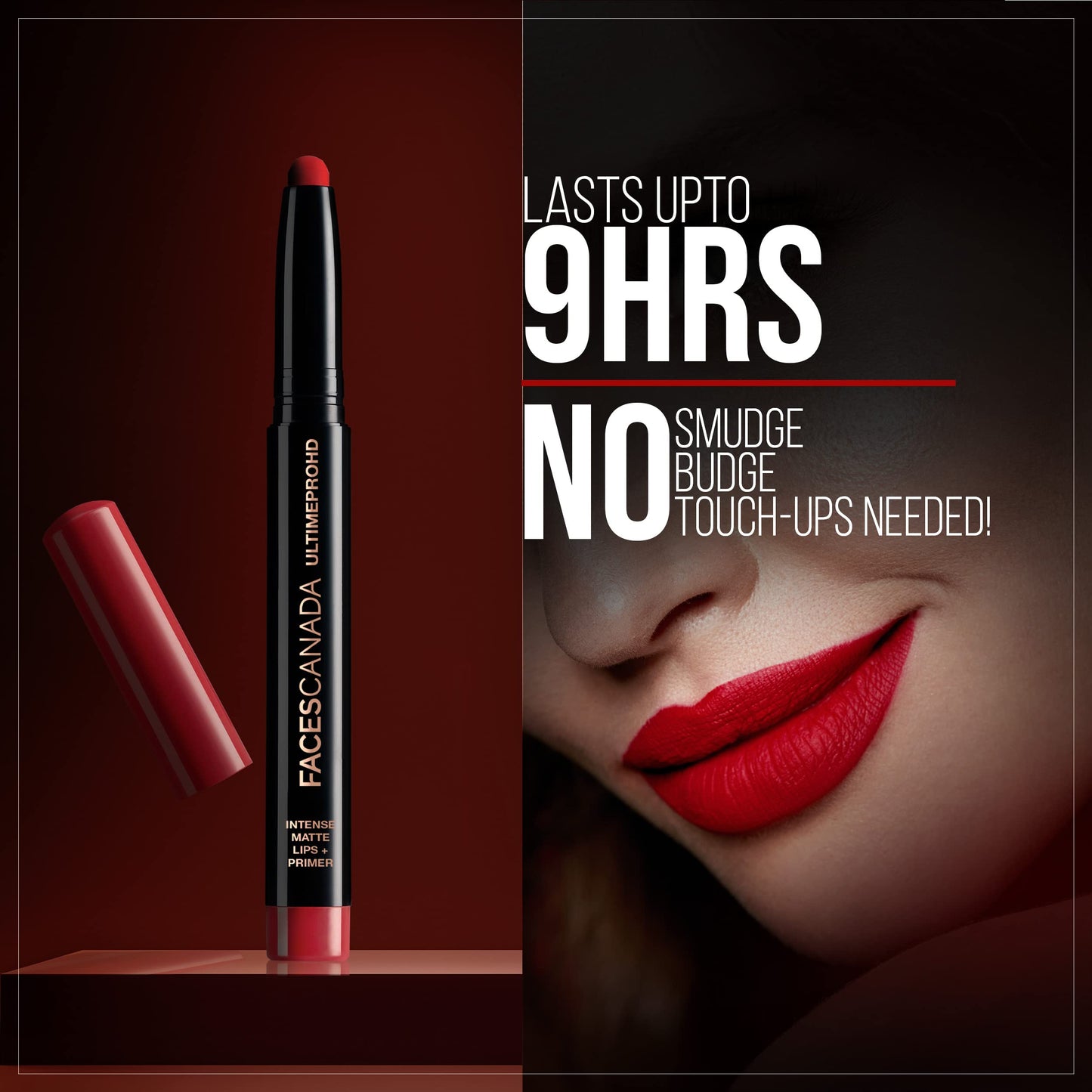 FACESCANADA Ultime Pro HD Intense Matte Lipstick + Primer - Tea Rose (Nude) | 9 Hour Long Lasting Lip Color | Lightweight & Smudge Proof Matte Finish | 0.05 Oz/1.4g