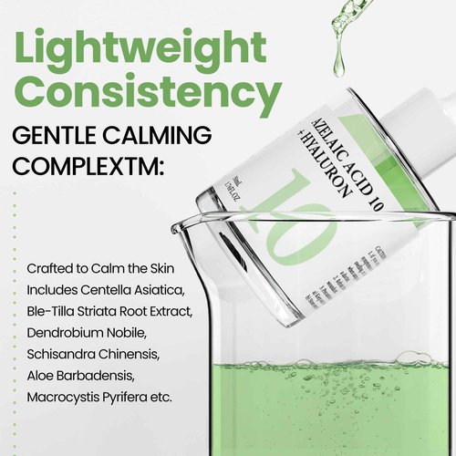 SUDAJI 1.76 fl oz Azelaic Acid 10 Hyaluron Redness Balancing Serum, Facial Serum for Uneven Skin, Hyaluronic Acid, Niacinamide