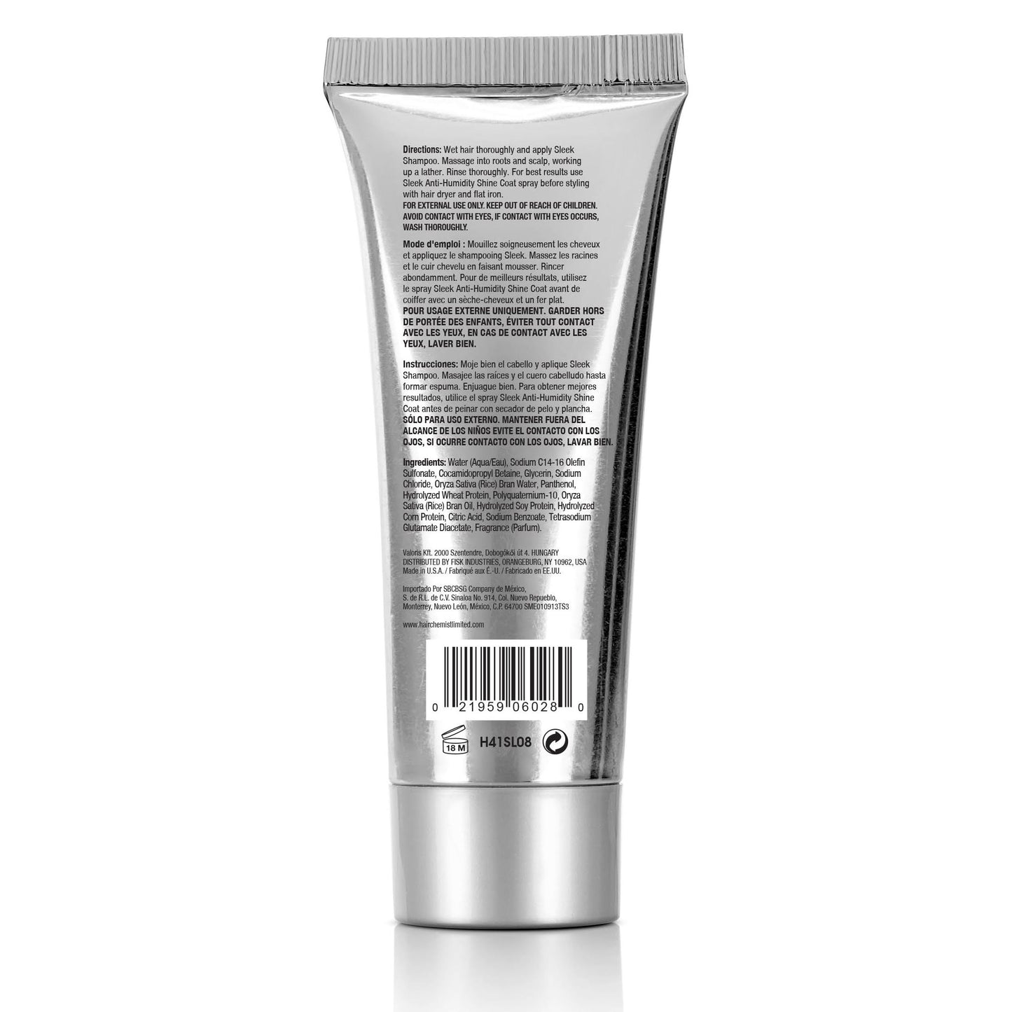 Hair Chemist SLEEK Anti Humidity Shampoo 8 oz. - Frizzy Hair Shampoo for Silky Hair & Super Straight Hair, Anti-Frizz & Smoothing Shampoo