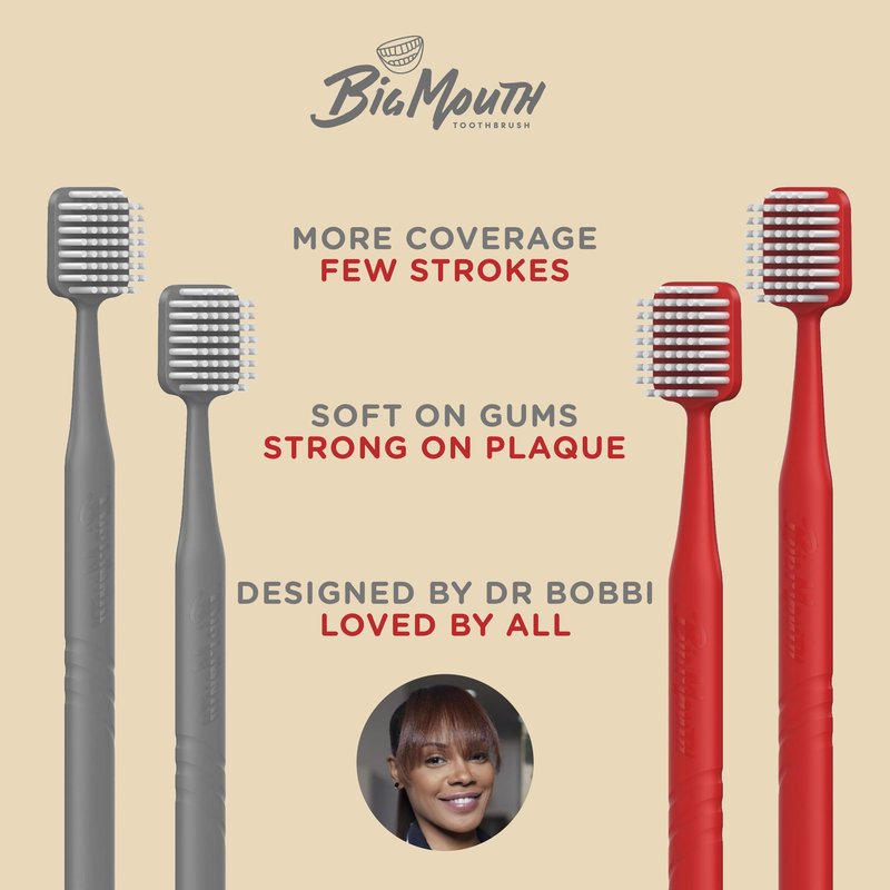 Big Mouth Manual Tooth Brush - Wide Head Soft Toothbrushes for Adults - Premium Quality Large Head Soft Bristle Toothbrush for Maximum Coverage, Designed for Ages 12 and Up, Efficient Brushing (4)