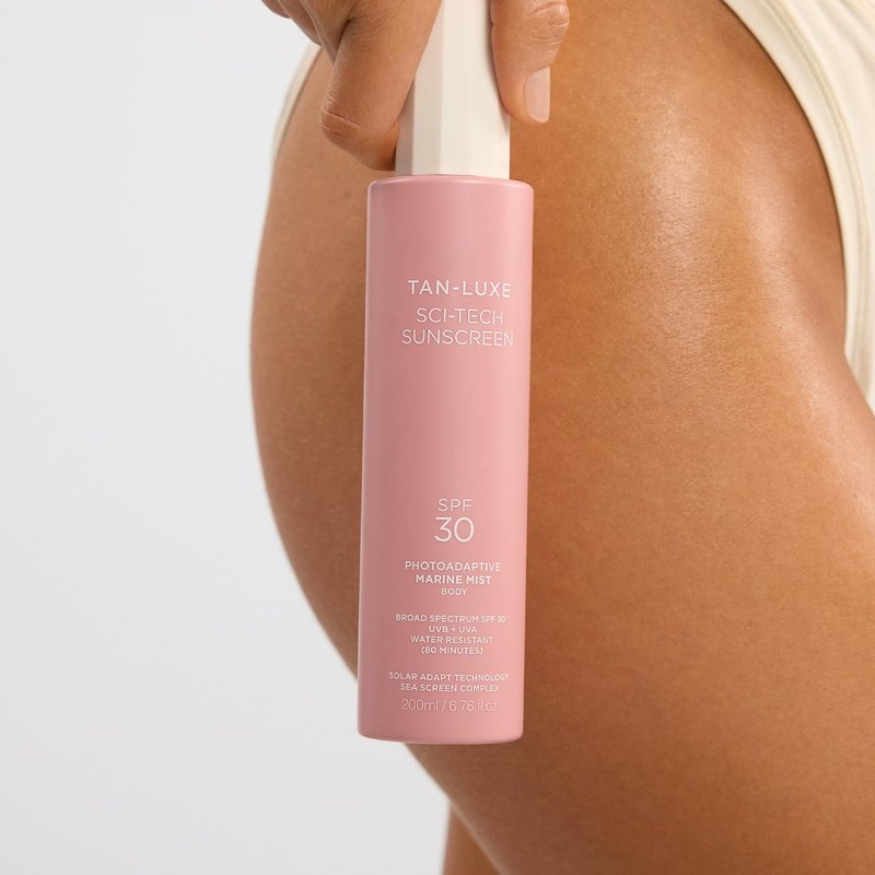 Tan-Luxe Sci-Tech Sunscreen SPF 50 Marine Mist Body, Clear, Lightweight Body Sunscreen Spray With Solar Adapt Technology, Water-Resistant, Reef Safe, Vegan, 6.76 fl. oz/200 ml Bottle