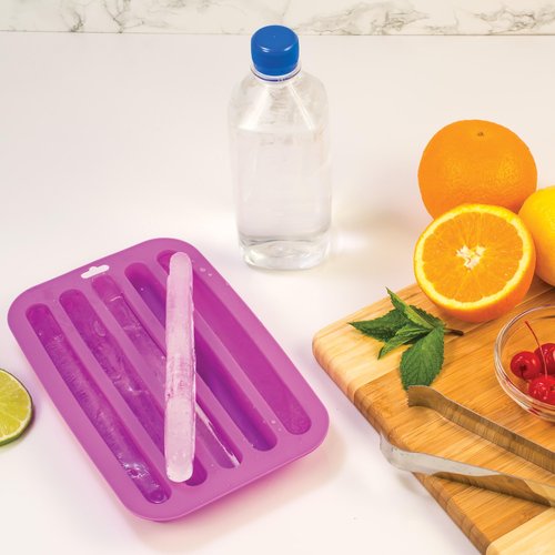 HIC Kitchen Silicone Water Bottle Ice Tray, Non-Stick, Makes 5 Long Ice Sticks