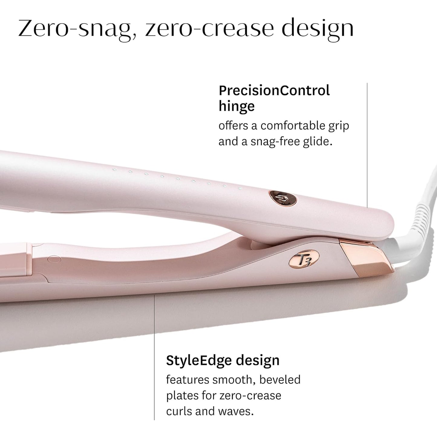 T3 SinglePass Smooth X Flat Iron - Professional Hair Straightener with Extra-Long Ceramic Plates & 9 Heat Settings for All Hair Types