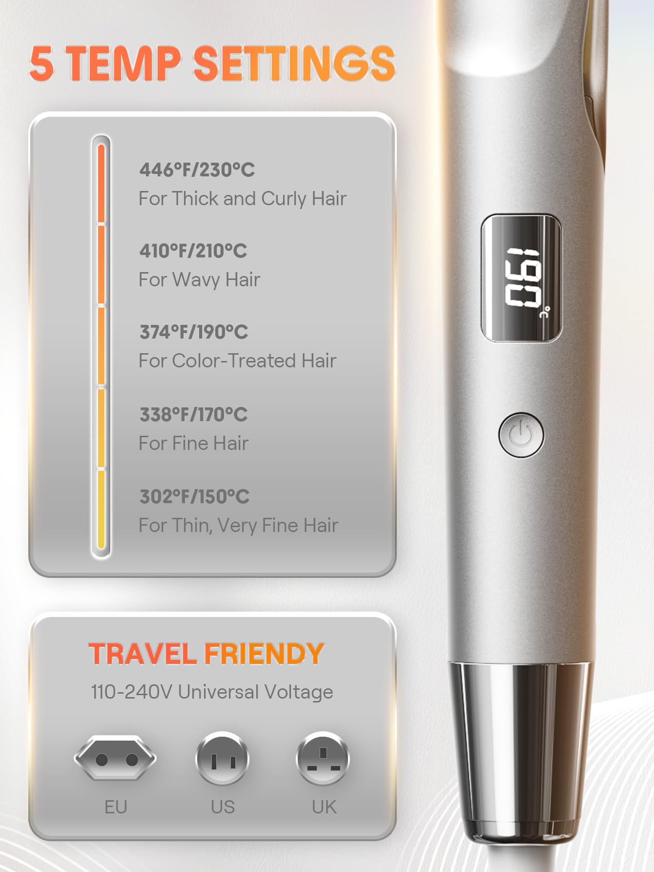 SHEGLAM Flat Iron Hair Straightener, 2-in-1 Twist Ceramic Hair Straightener and Curler, 1 inch, Fast Heating with LCD Display, Multi Styler Round Ion Flat Iron, 302-446°F, Anti-Frizz for Less Damage