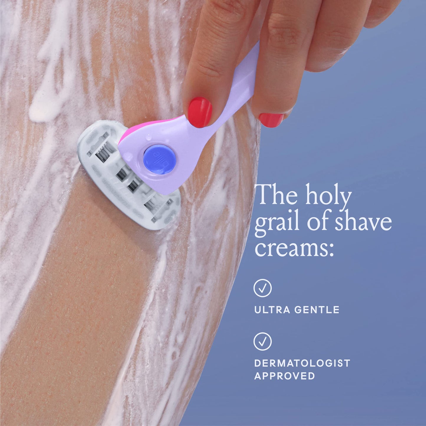 Billie Women’s Razor Refill Blades 5-Blade Cartridges - 4 count & Whipped Shave Cream - Lavender & Bergamot Scent - 6.5 fl oz