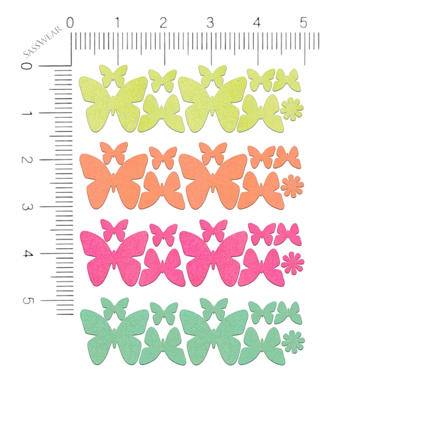 Sasswear Blacklight Body Stickers - Neon Fashion Accessories for Raves, Festivals and Glow Parties, 40/pk (Butterfly)