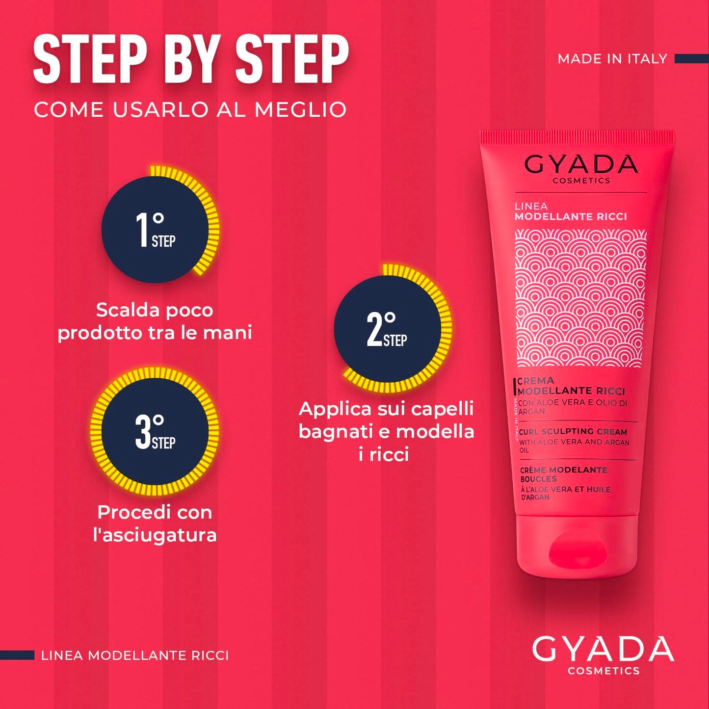 GYADA Curl Defining Cream - Styling Leave In Product for Curly And Wavy Hair with Frizz Control & Moroccan Argan Oil - Vegan & Green Formula - Cruelty Free - 6.76 fl oz