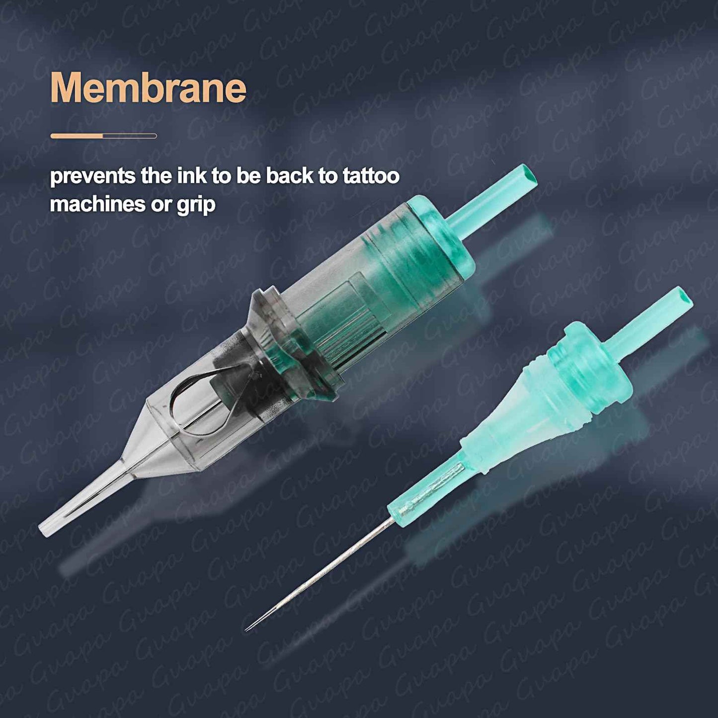 MARLLOGIVA 20pcs Green Long Taper Universal Tattoo Cartridges Permanent Makeup Cartridge Needles and Scalp Tattoo SMP Needles (1R-0.30mm)