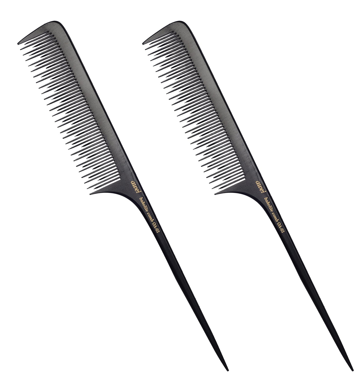 PERFEHAIR Teasing Comb for Fine Hair-Pack of 2, Anti-static Bakelite Tease Rat Tail Combs Tool for Back Combing, Parting, Root Teasing, Adding Volume