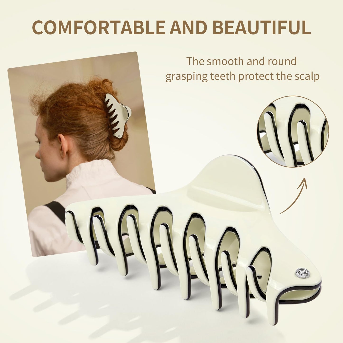 EVITA PERONI Large Hair Clips for Women 4.7 Inch Hair Claw Clips for Thin Thick Curly Hair Big Clips Strong Hold jaw clips Hair Accessories