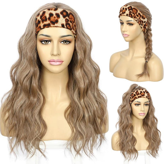 SAPPHIREWIGS Brown Headband Wigs for Women Body Wavy Headband Wigs Highlight Natural Brown Hair Put On and Go Glueless Half Wig for Women Daily Party Use 20 Inch