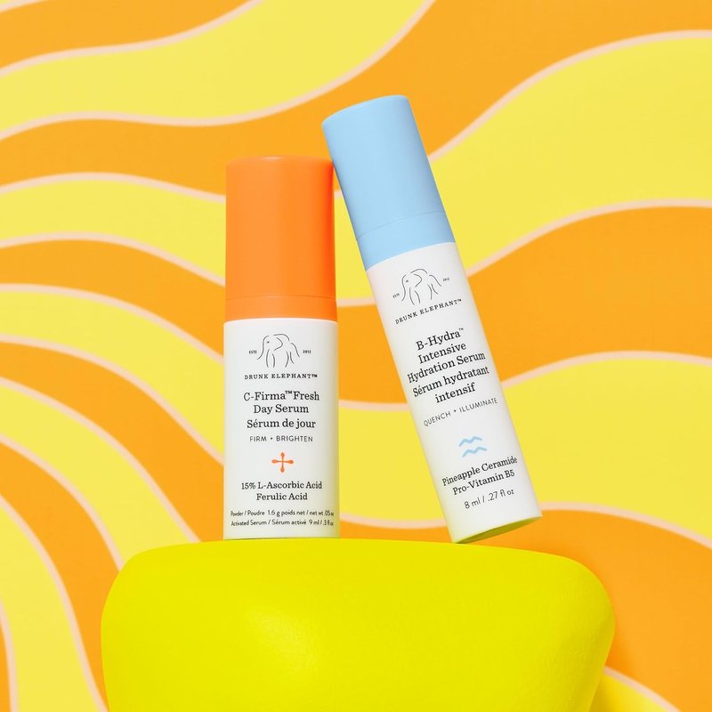Drunk Elephant Hydra & The Bright Skincare Set - C-Firma & B-Hydra Serums | Clean, Cruelty-Free, Dermatologist-Tested