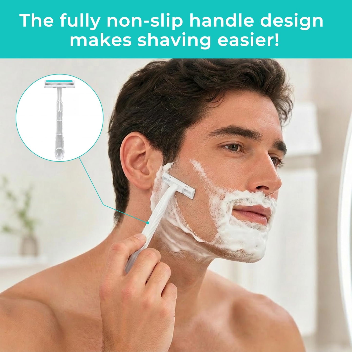 Disposable Razors, White Bulk Razors With Knife Caps, Individually Packaged, Razors In Bulk Suitable For Hotels, Shelters, Homeless People, Nursing Homes, Charities, Churches (100-PACK)