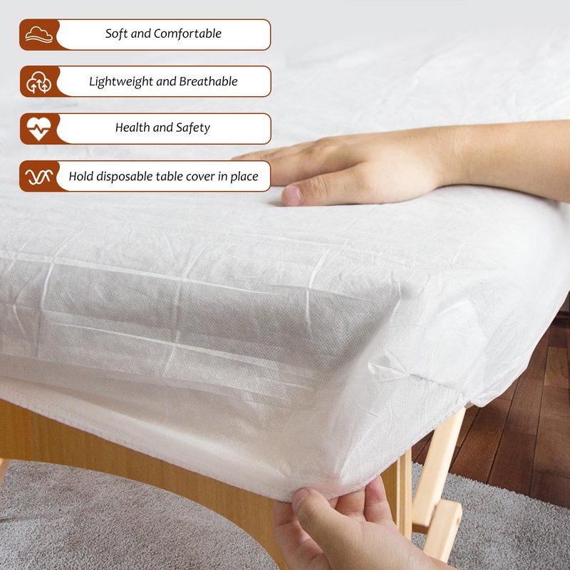 Rngwaper 50PC Disposable Fitted Massage Table Sheets, Elastic Massage Sheets, Breathable Spa Bed Cover,36 x 85 Inch
