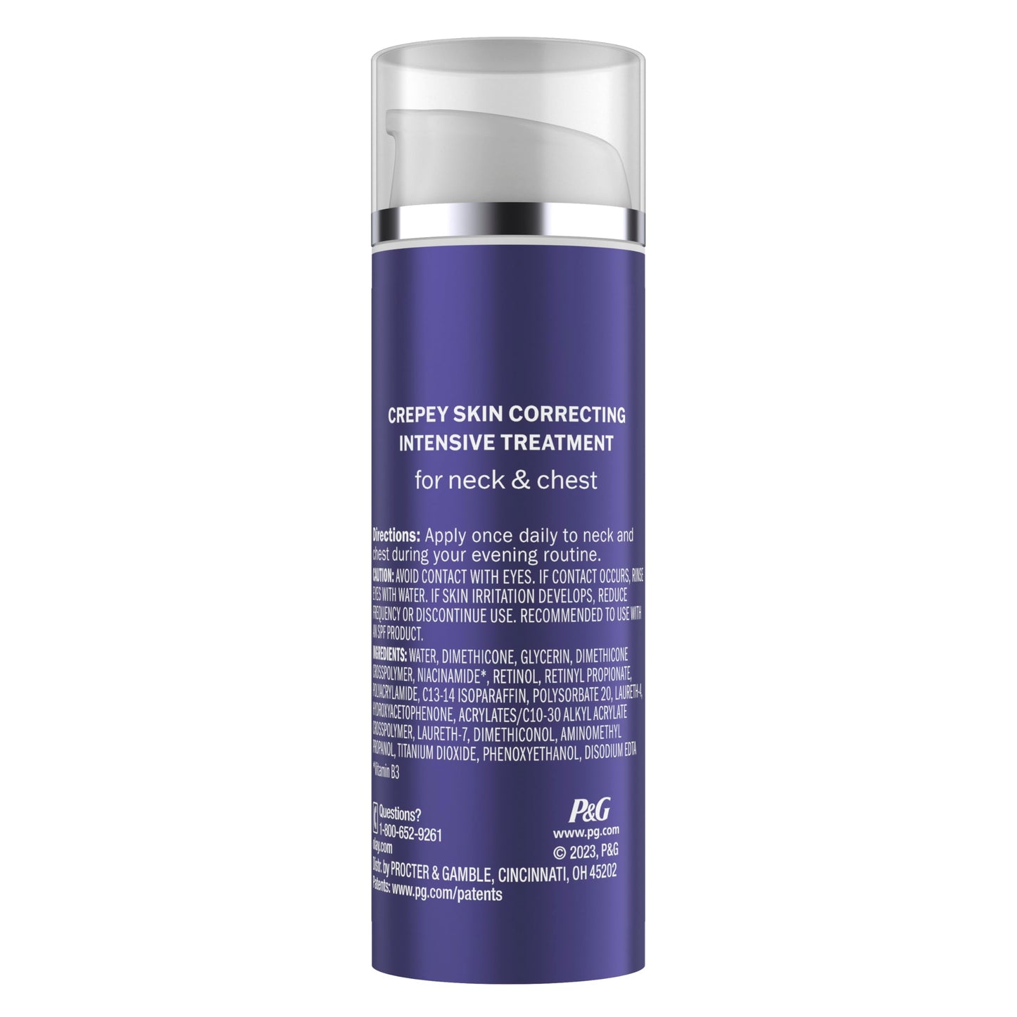 Olay Treatment Cream Intensive Crepey Skin Correcting for Neck & Chest with Retinol24, Vitamin B3 Complex, Deeply Hydrates, Renews & Smoothes Skin, 1.7 fl oz
