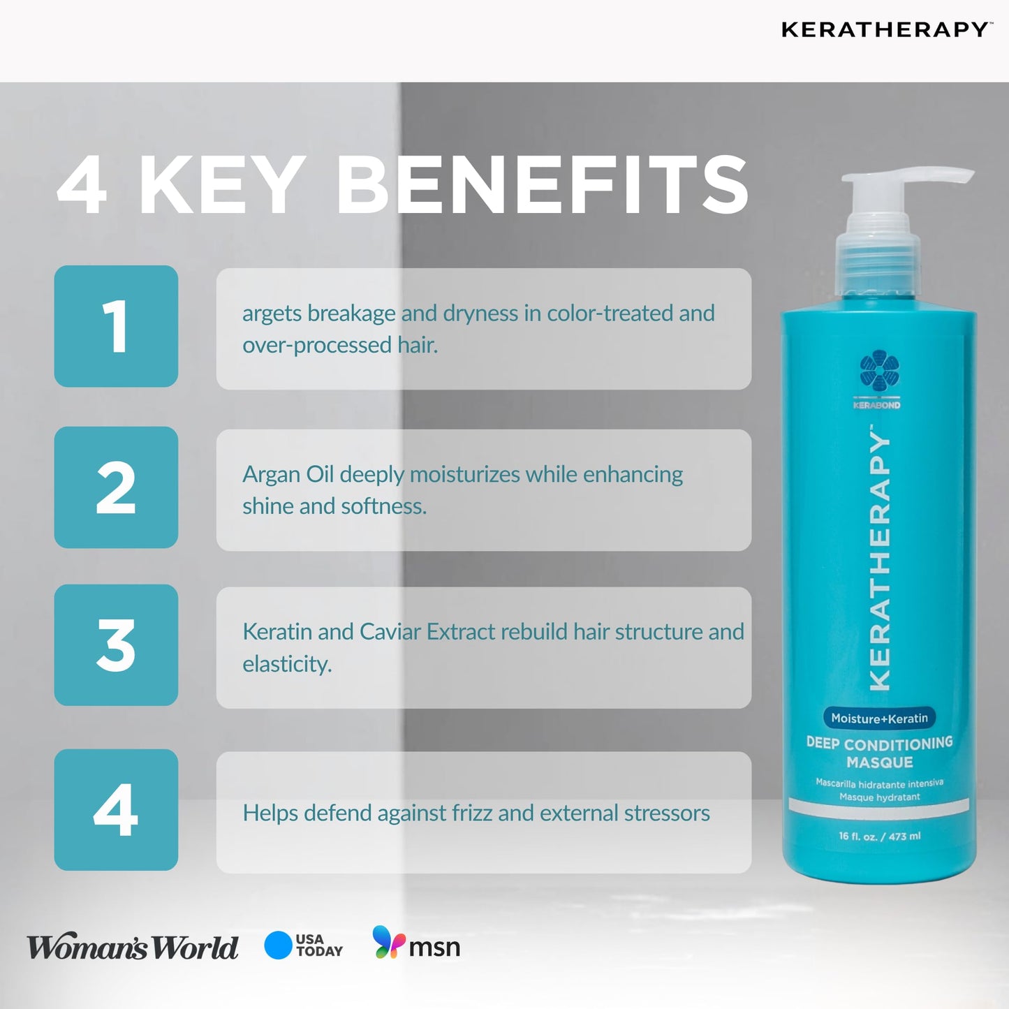 KERATHERAPY Keratin Infused Deep Conditioning Masque, 16.9 fl. oz., 500 ml - Moisturizing Hair Deep Conditioning Treatment with Kerabond, Jojoba Oil, Nettle Root Extract, Wheat Oil, & Persian Walnut